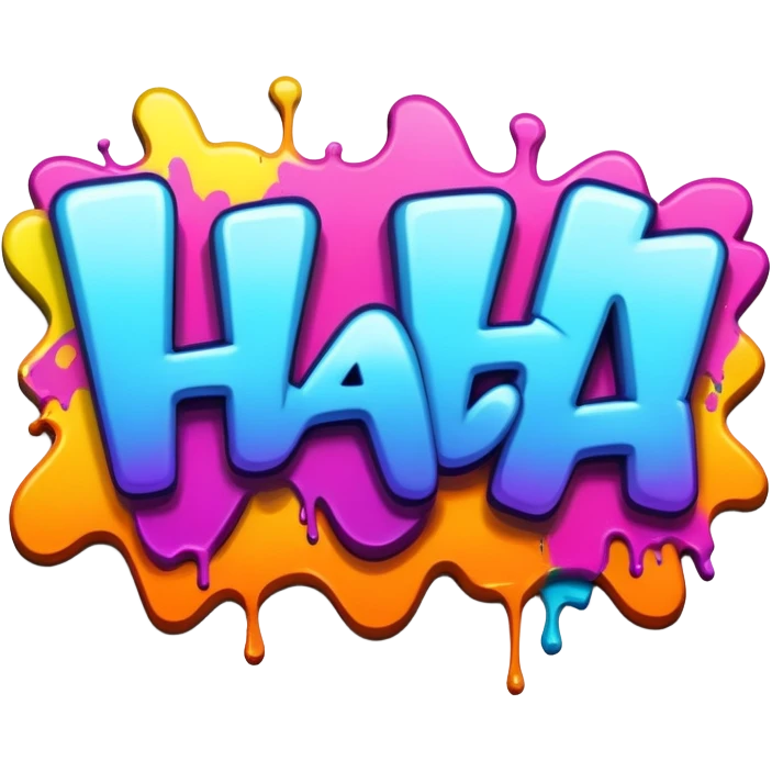 Graffiti the word Haha emoji