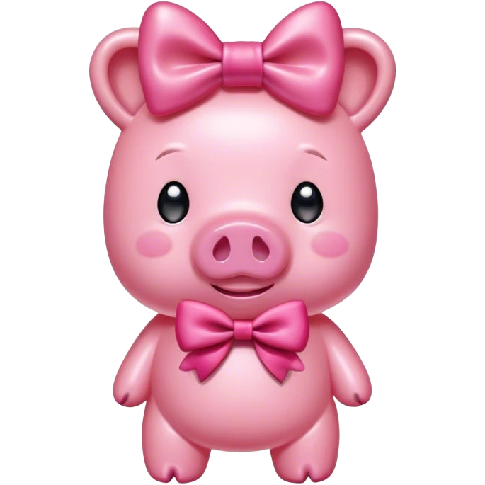 pink gummy bear pig with bow emoji
