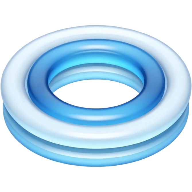 iOS-style 3D emoji: expanding ripple rings in mid-air, fading in color and opacity as they move outward from a small central source emoji