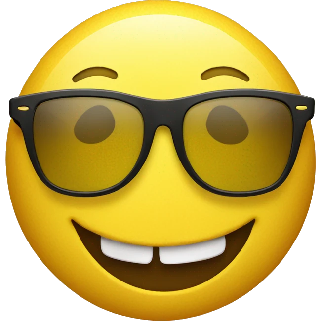 Yellow smiley face with raybans and big smile  emoji