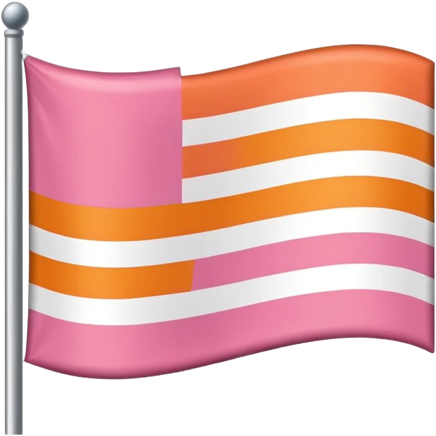 flag with the following colours in order in single horizontal stripes: dark orange, light orange, white, light pink, dark pink emoji