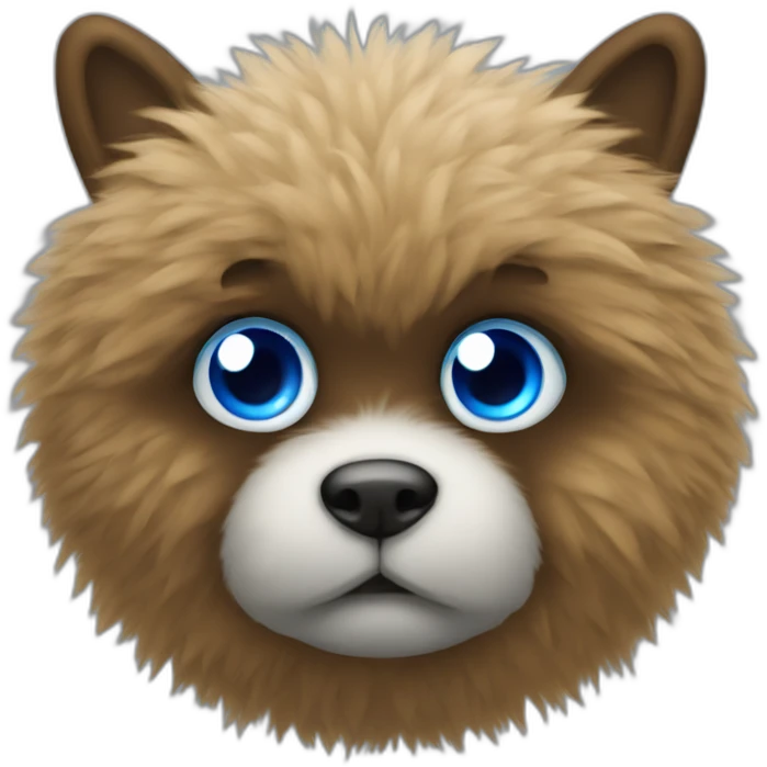 blue fur ball with round eyes, no mouth emoji