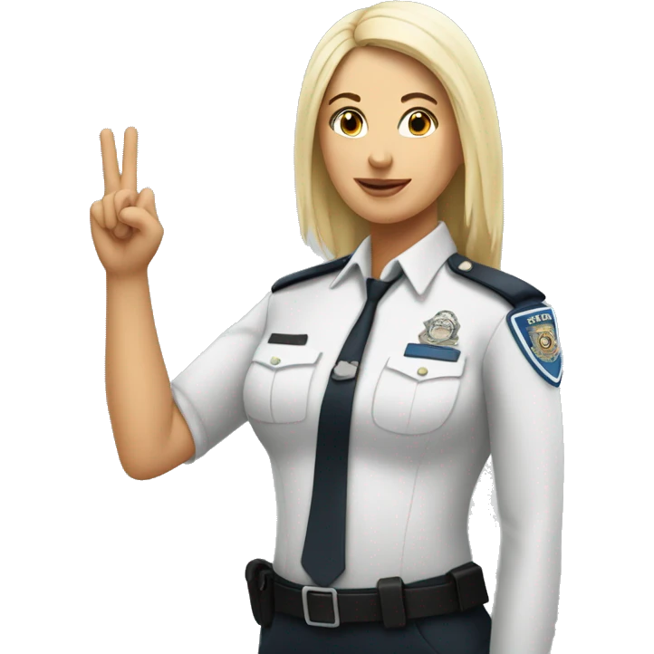 women white doing the respect hand sign to a women officer emoji