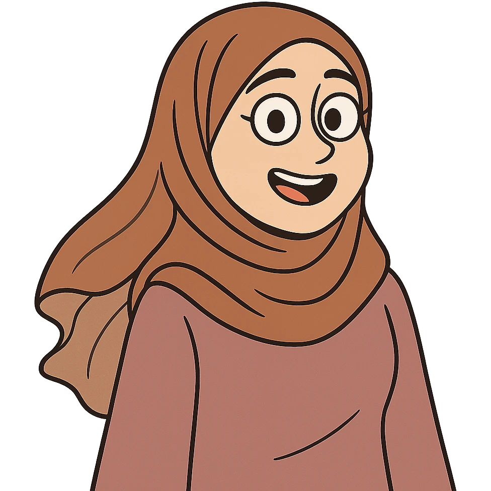 cute hijabi with white skin, brown eyes, flowy hijab emoji