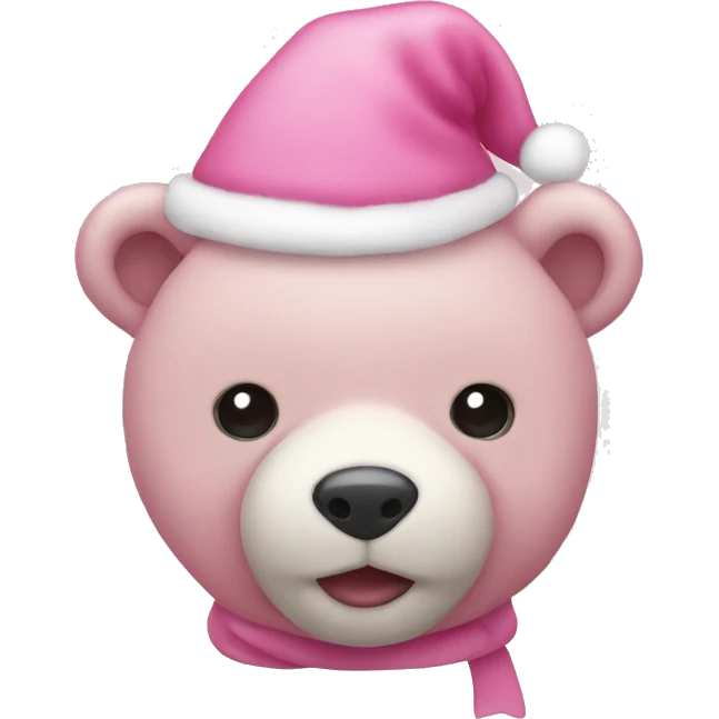 Pink Christmas teddy bear emoji