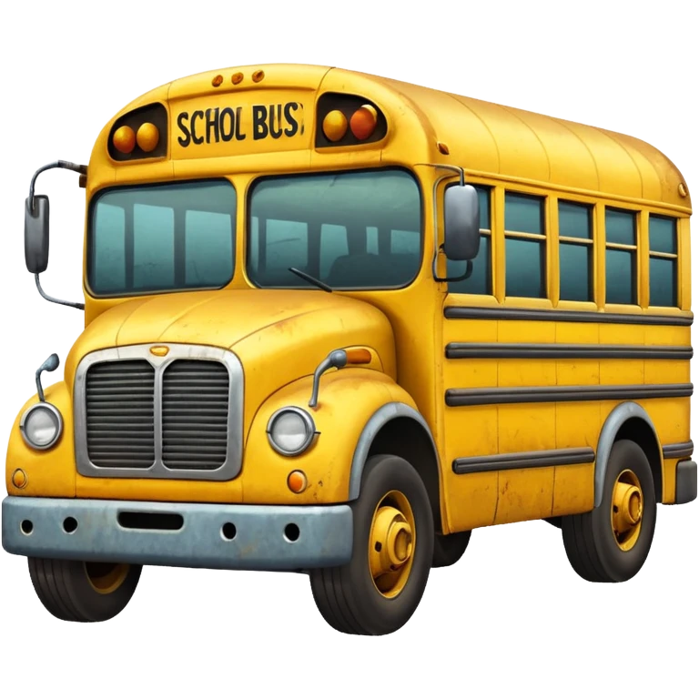 a school bus with bomboclat on it emoji