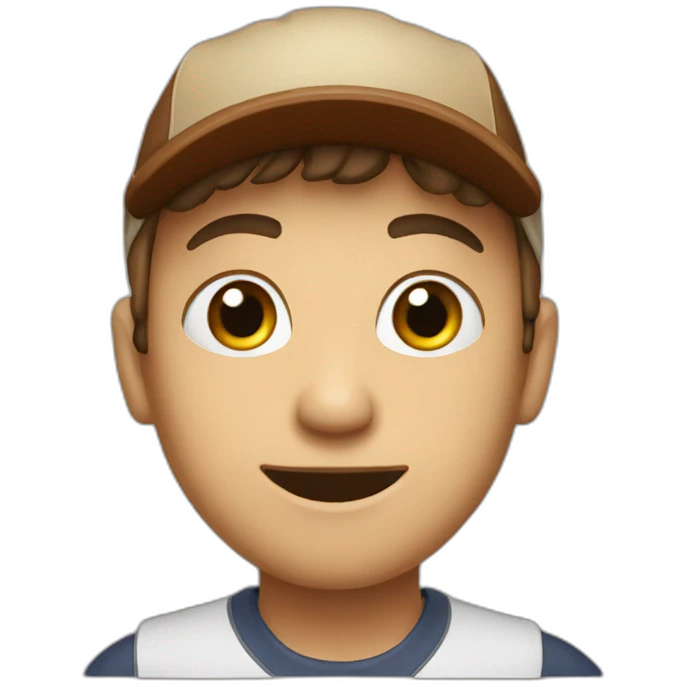 Runner with wood cap talking to the people emoji