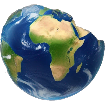 A planet Earth split in half with dry leaves emoji