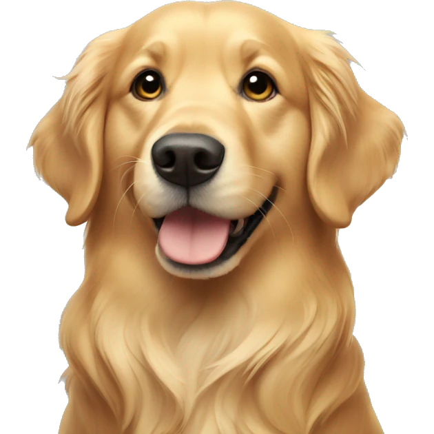 Golden retriever waving emoji