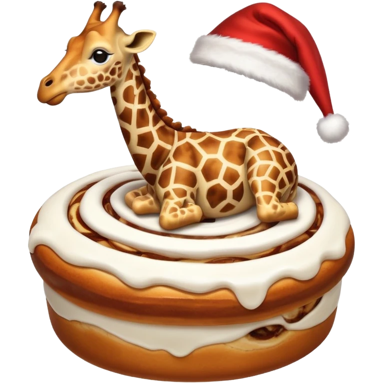 Christmas giraffe and cinnamon roll emoji