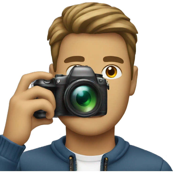 male model with camera emoji
