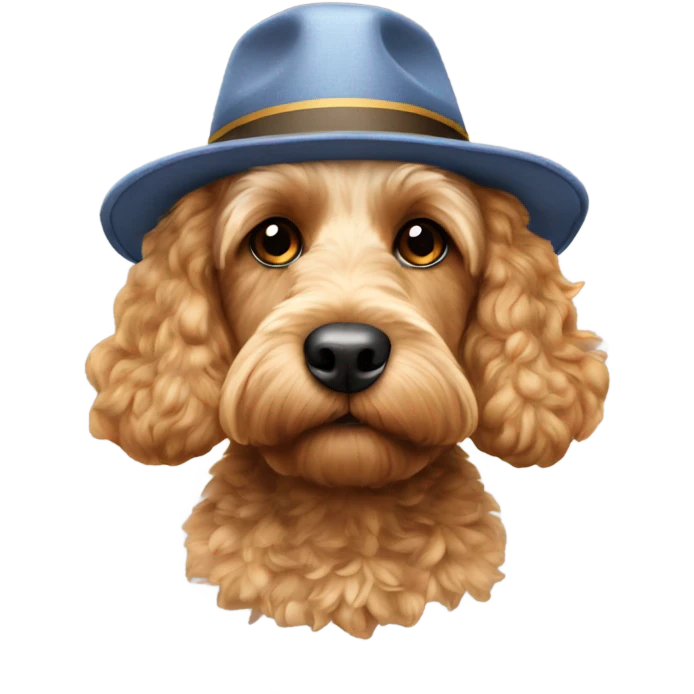 Cockapoo in a hat emoji