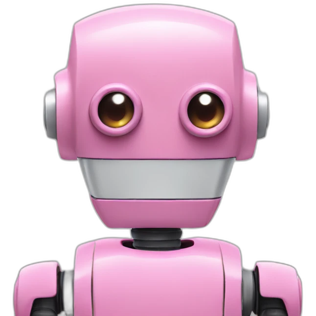 pink robot white eyes emoji