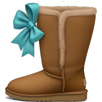 cool toned brown ugg boots with bow emoji