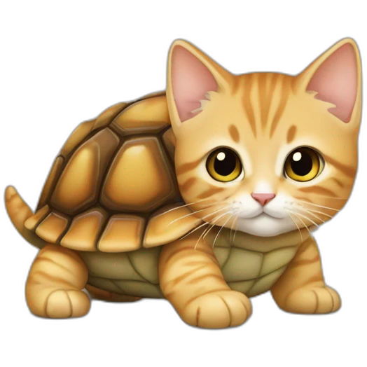 Chaton sur tortue emoji