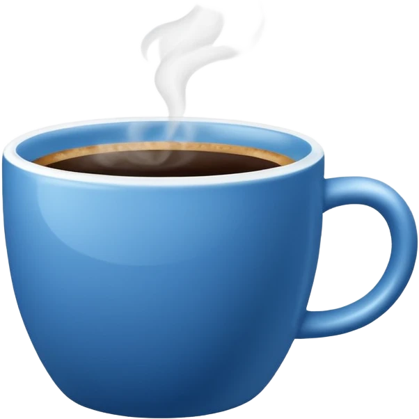 blue coffee cup with steam emoji