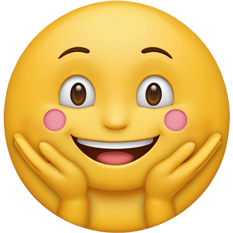 smiling emoji with happy hands emoji