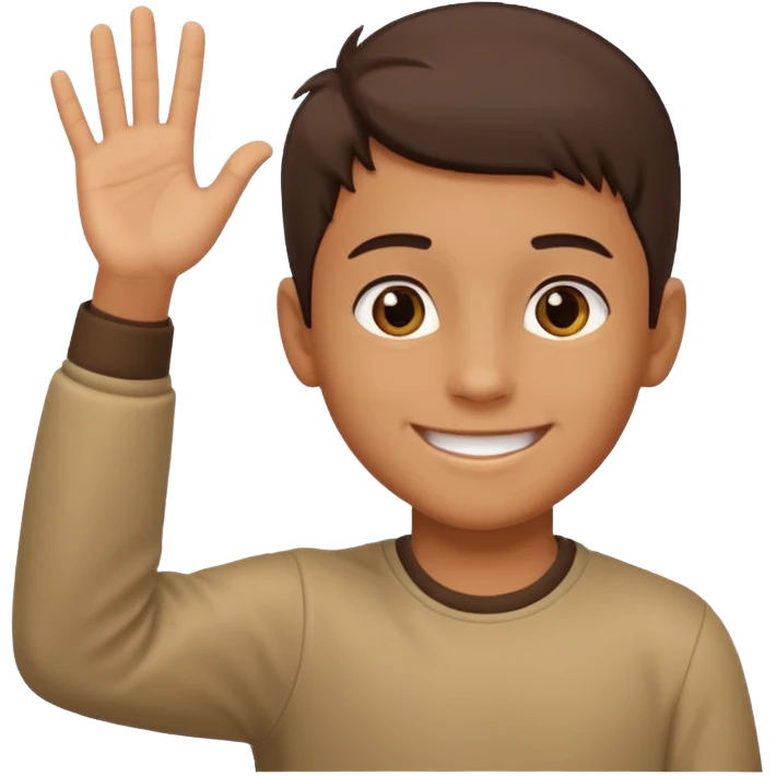 boy raising his hand emoji