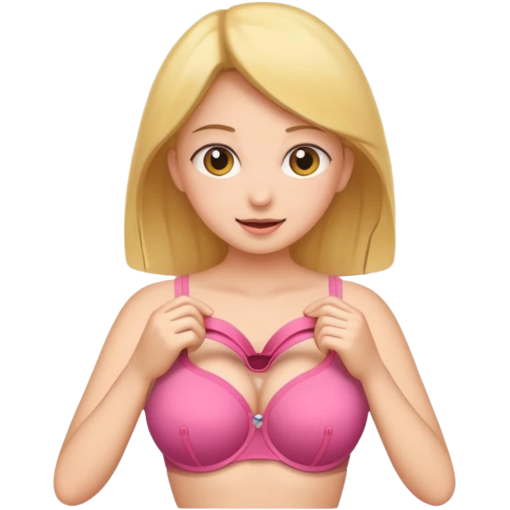 A girl opening bra emoji