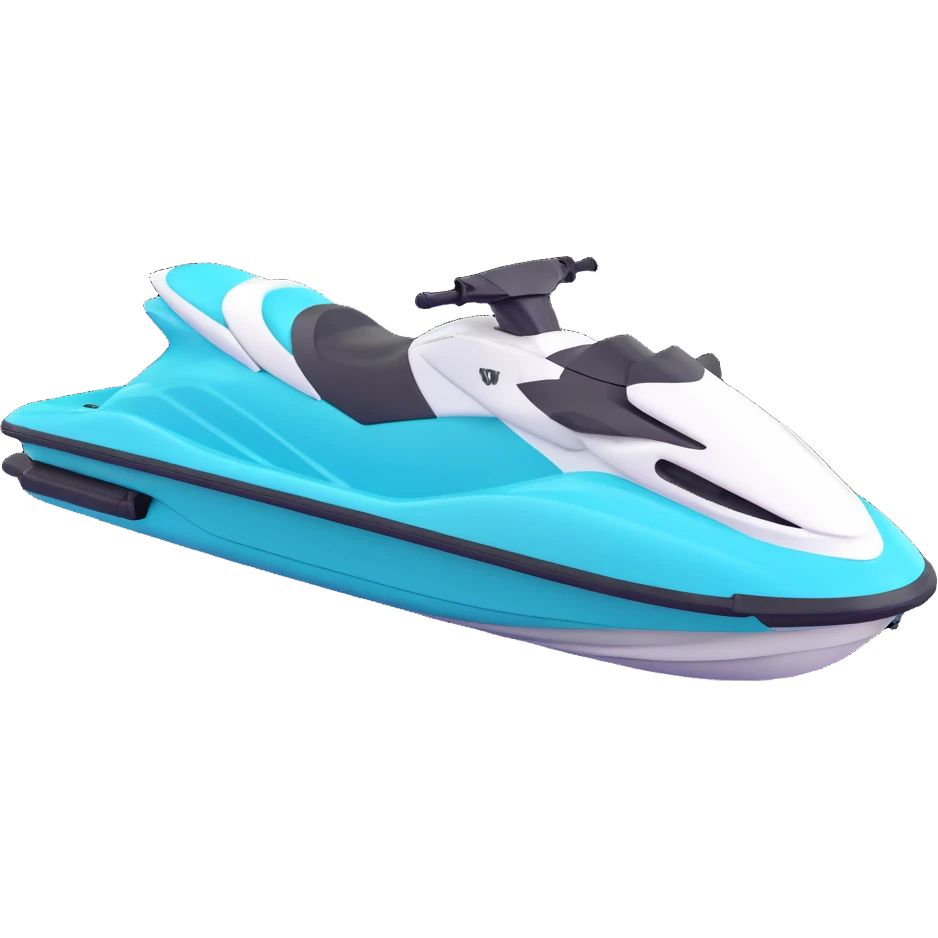 white and turquoise jet ski, side view, sleek and sporty emoji
