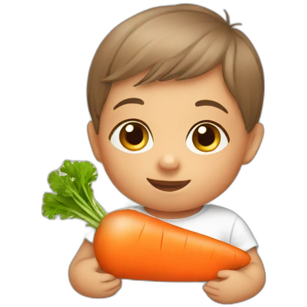 baby with carrot emoji
