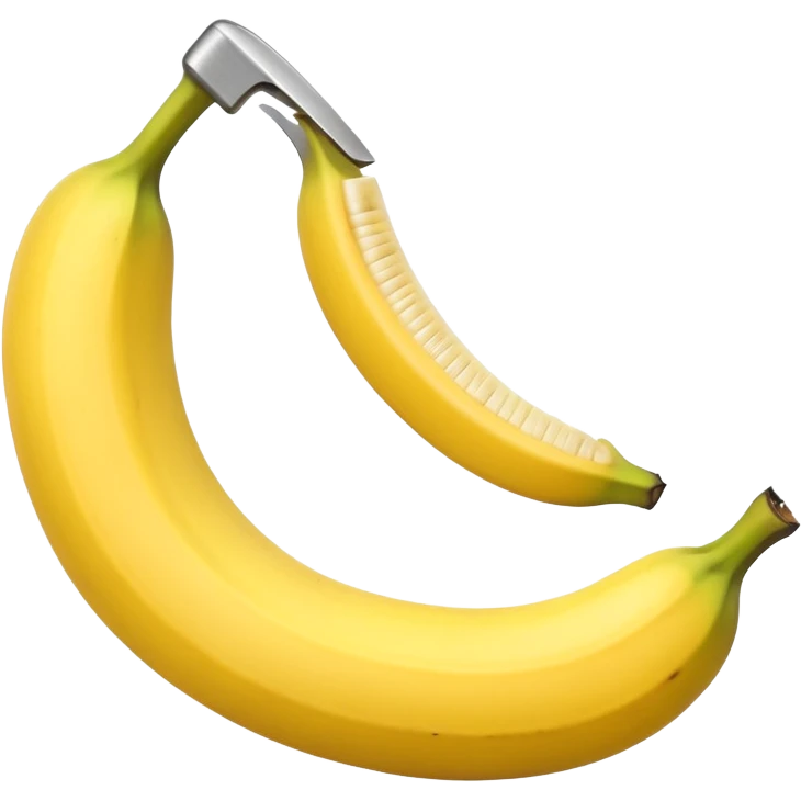 A banana being cut emoji