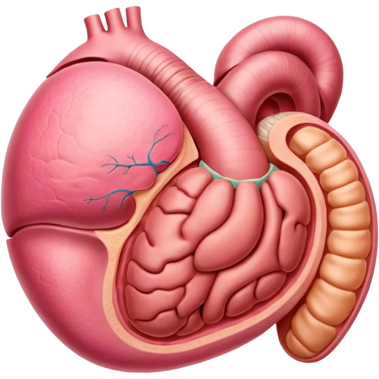 Human stomach medical image in professional look emoji
