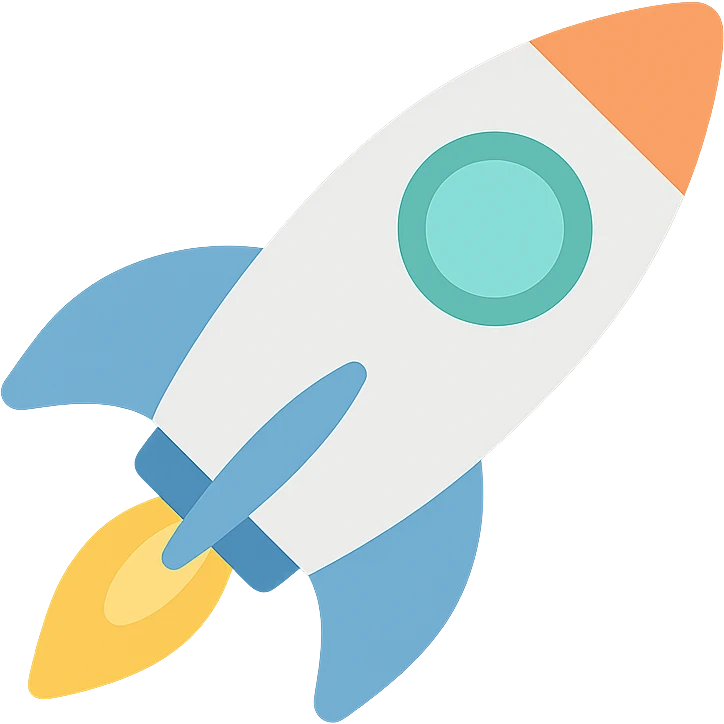 rocket ship icon with color emoji