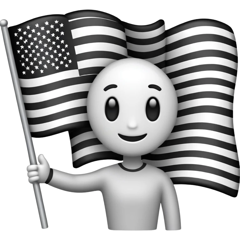 black and white American flag -people -person emoji