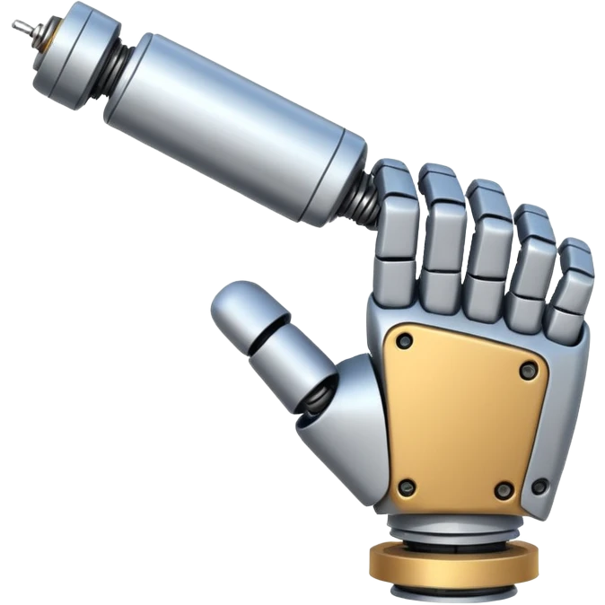 A robot's hand writes text on paper emoji