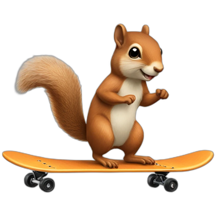 squirrel riding a scateboard emoji