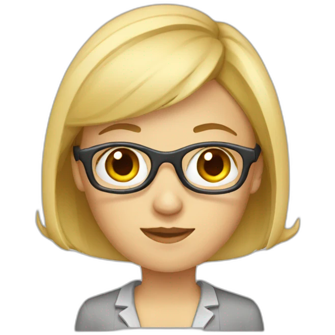 blonde chemistry teacher with short bangs emoji