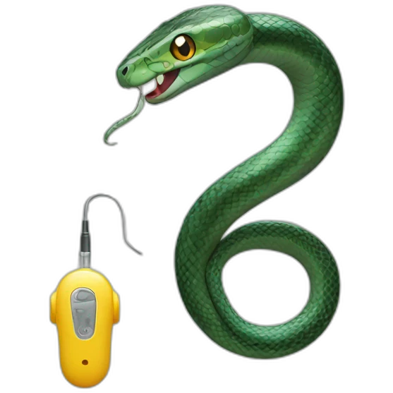 A snake with a hearing aid emoji
