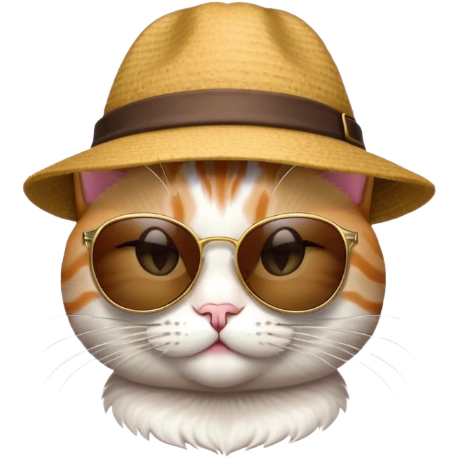 Cat with a hat and sunglasses  emoji