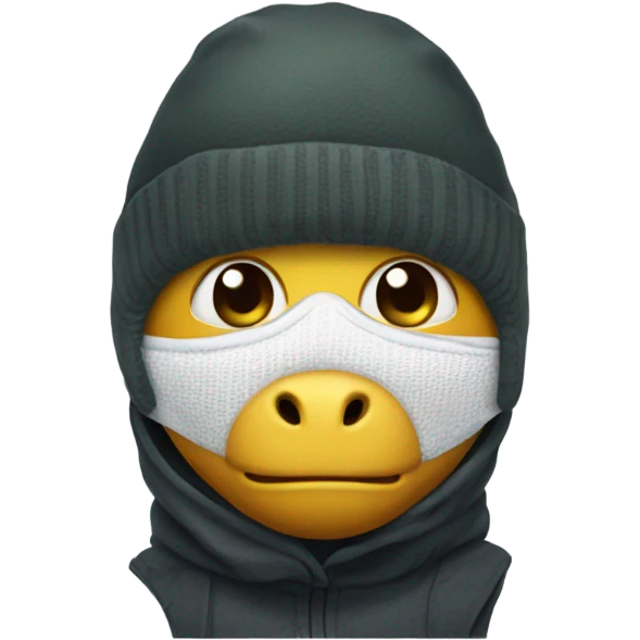 a dinosaur with a ski mask emoji