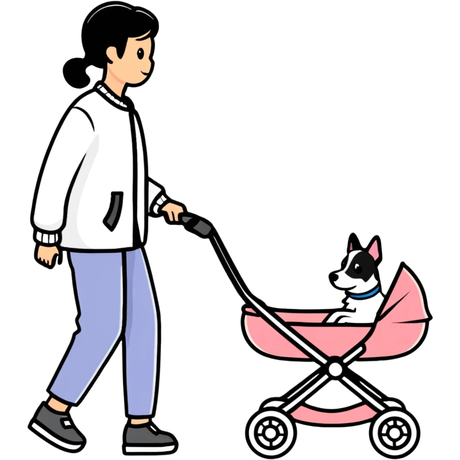 walking dog with stroller emoji