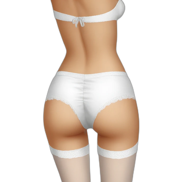 white-knickers-stockings-black-skirt back view emoji
