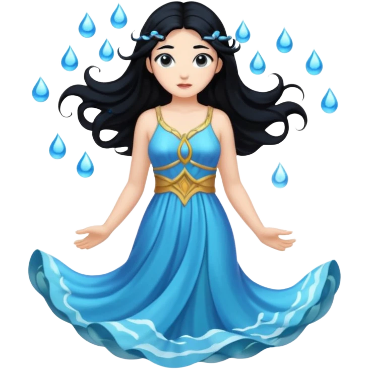 diosa del agua pelo negro piel blanca emoji