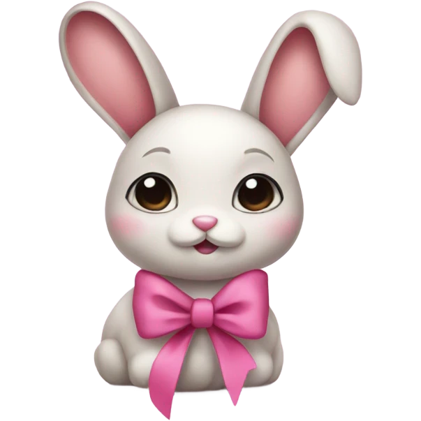 Cute Bunnie with a pink bow emoji