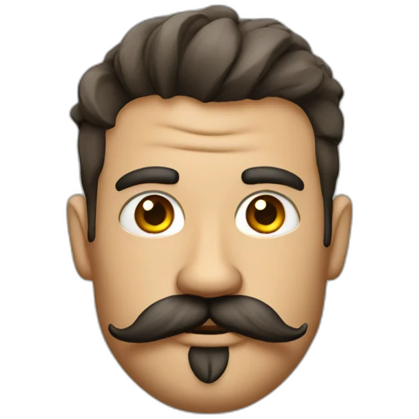 Creative man with tattoos moustache and bears emoji