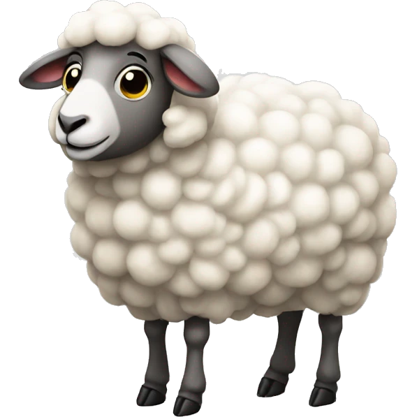 Sheep with balon happy emoji