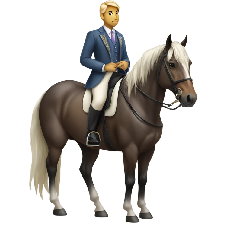 Majestic horse looking forward wearing chic outfit emoji