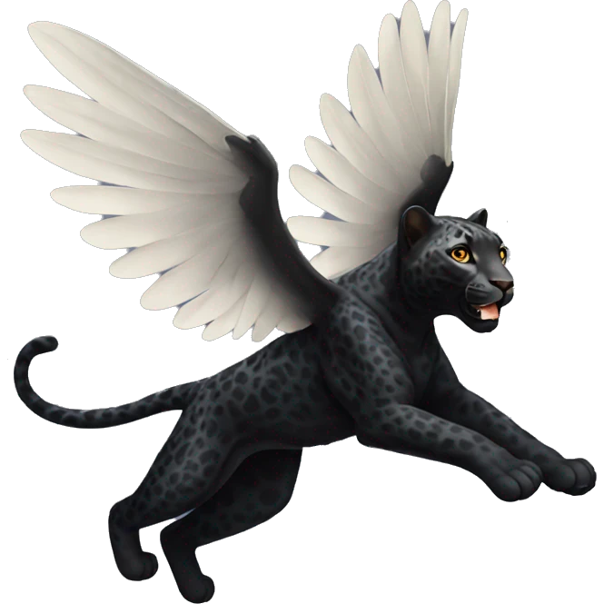winged black leopard flying emoji