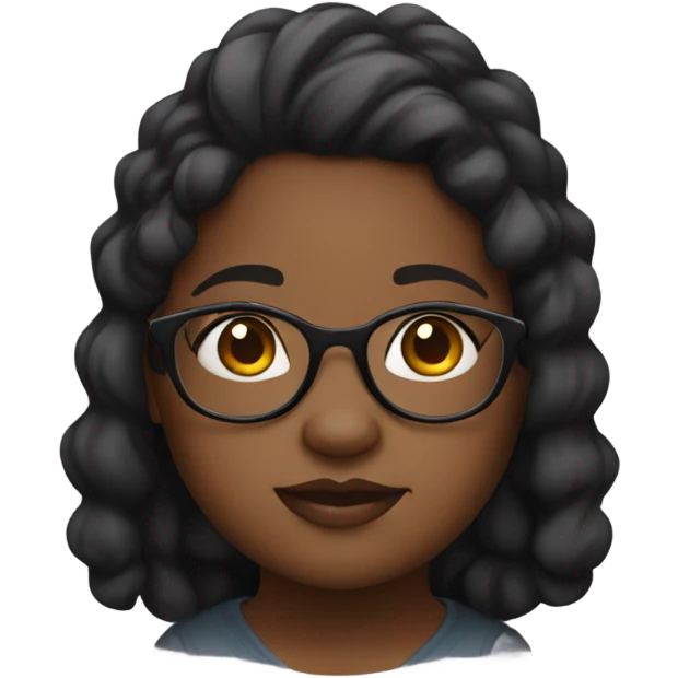 Chubby black girl with glasses emoji
