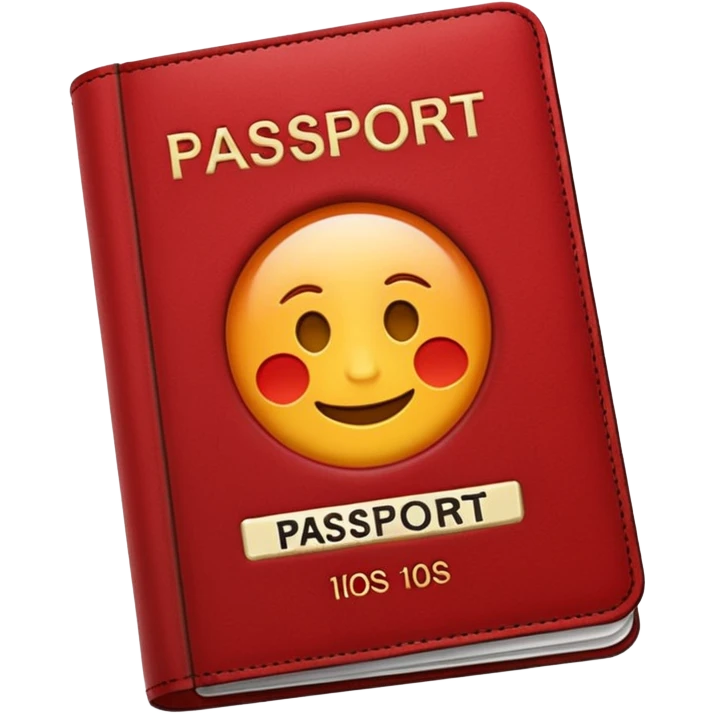 passport, red emoji
