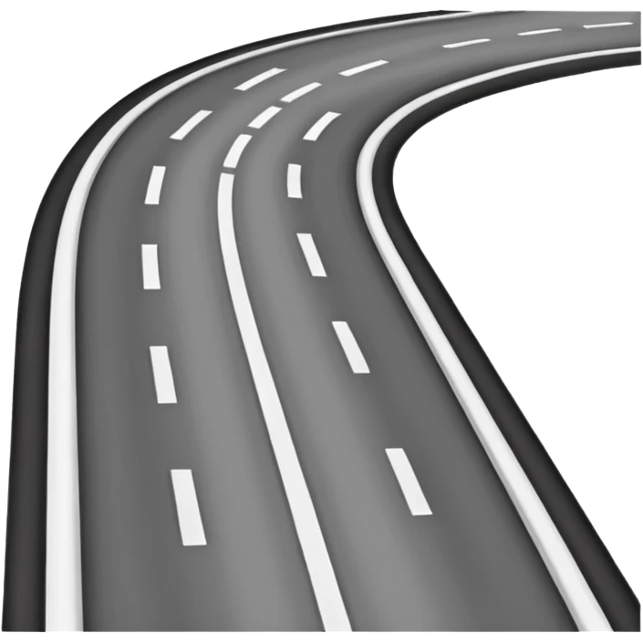 "iOS style road emoji, gray with visible lanes, no background" emoji