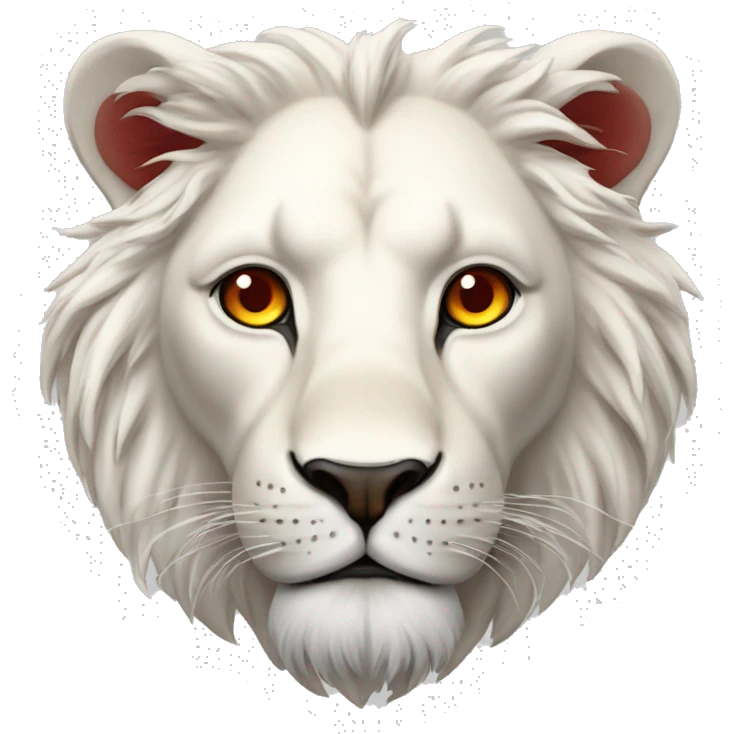 Lion blanc avec les yeux rouge emoji