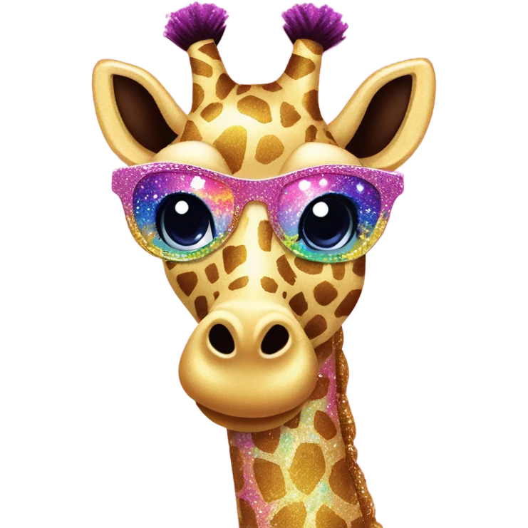 Lisa frank glitter giraffe with eyelashes emoji