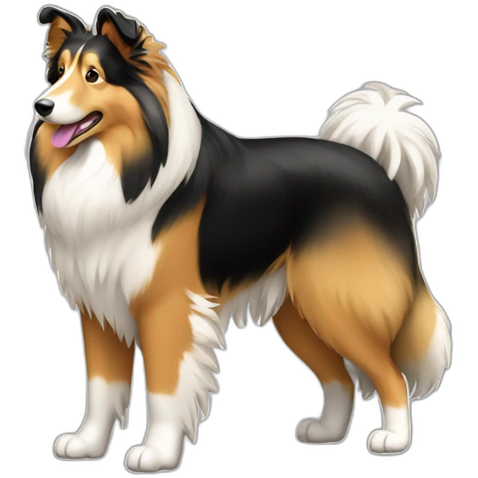 full body sand rough collie emoji