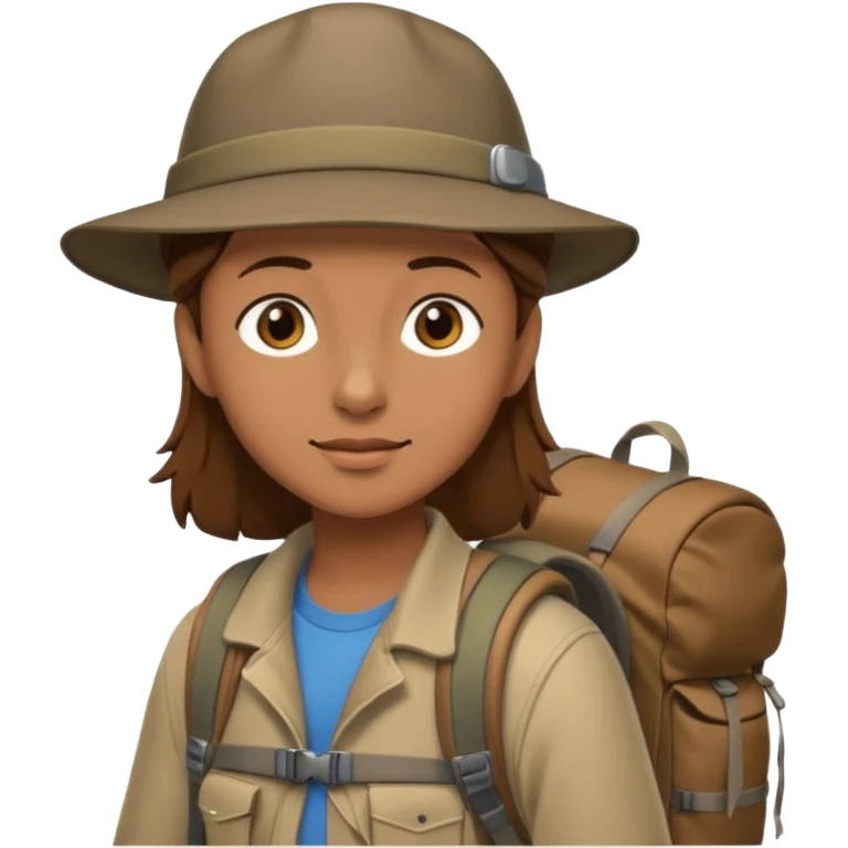 Hiker with backpack facing right emoji